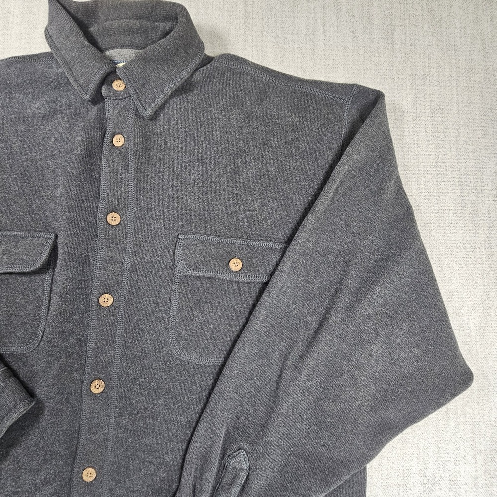 Tommy Bahama Men's Washed‎ Black Sweatshirt Button Down Long Sleeve Sz Large - Picture 2 of 13